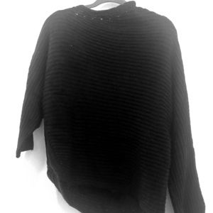 Black Off the Shoulder Oversized Sweater